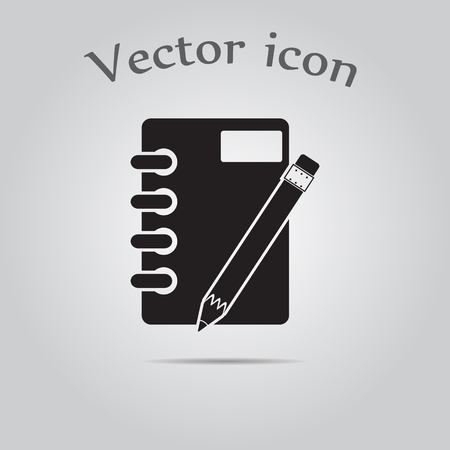 Notebook and pencil iconのイラスト素材