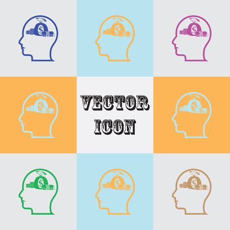 Thoughts about money vector illustrationのイラスト素材