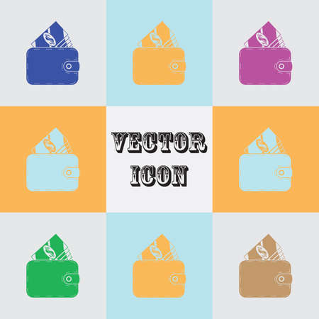 Wallet with dollars iconのイラスト素材