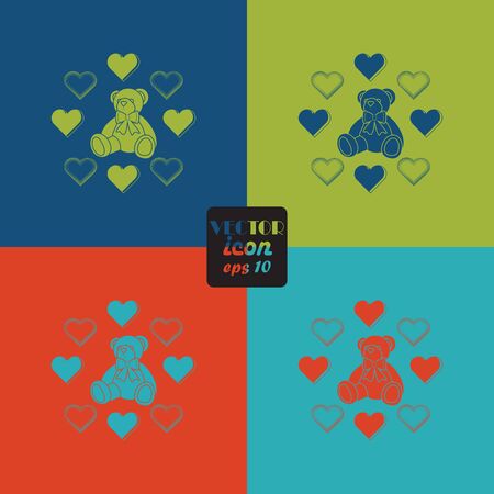 Teddy bear - Valentine's Day vector iconのイラスト素材