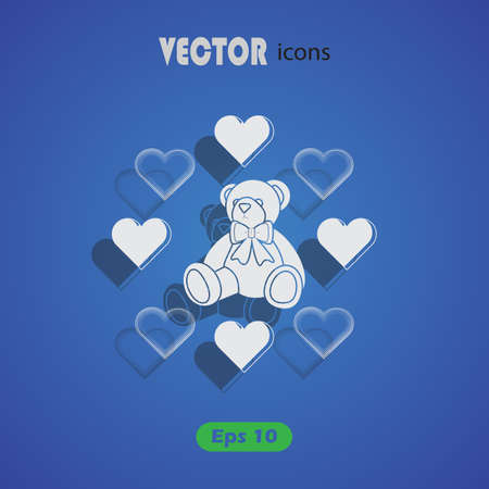 Teddy bear - Valentine's Day vector iconのイラスト素材