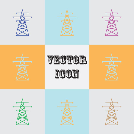 The high-voltage wire pole. Vector illustration.のイラスト素材