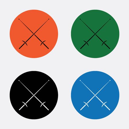 Fencing sport iconsのイラスト素材