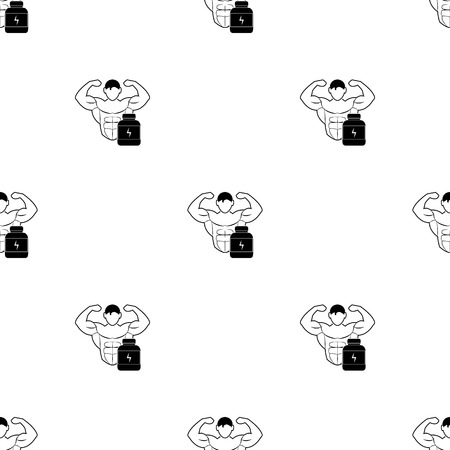 Bodybuilder and Sports nutrition. sport iconのイラスト素材