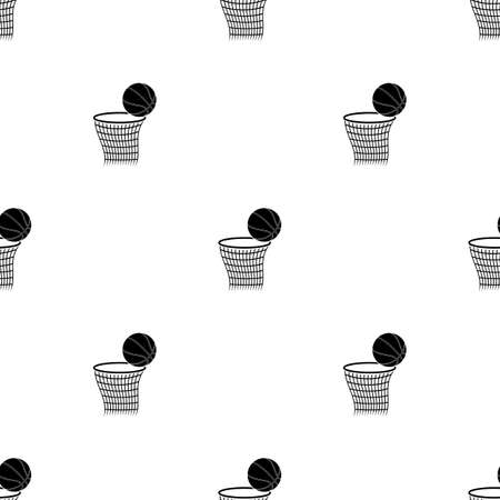 Ball and net for basketball games. Sport iconのイラスト素材