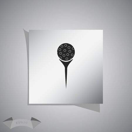 Golf ball on tee sport iconのイラスト素材
