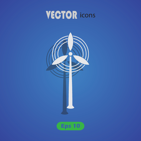 Wind energy icon. Efficiency electric, generator air, environment ecology power.のイラスト素材