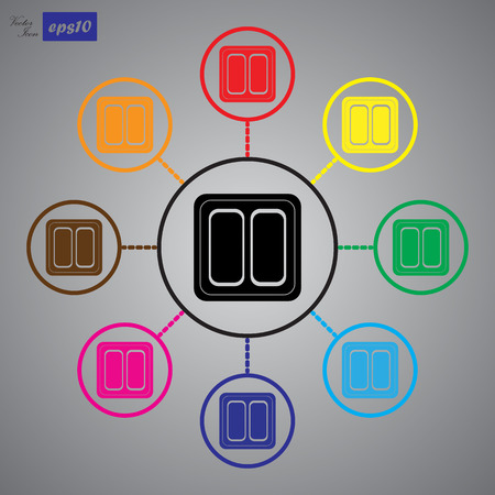 Electrical Switch two buttonsのイラスト素材