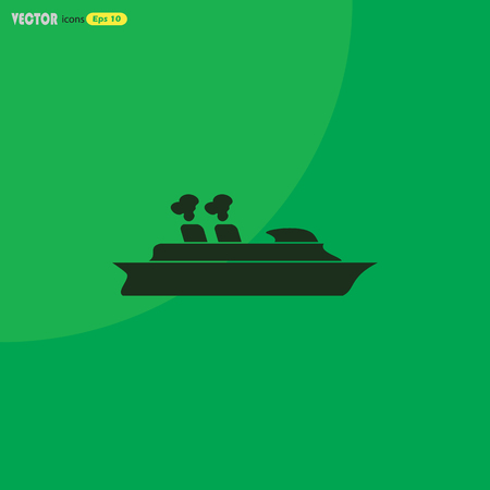 Cruise sea ship - Vector iconのイラスト素材