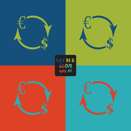 Money convert icon. Euro Dollarのイラスト素材