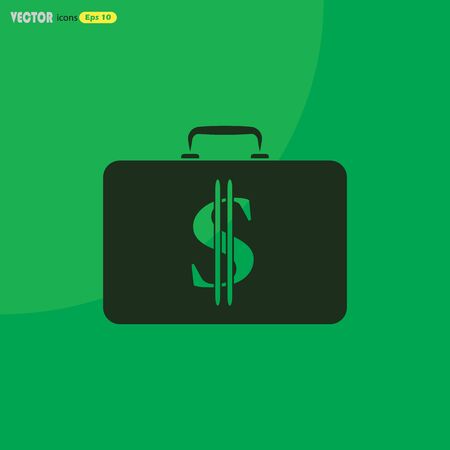 Closed Case with dollarのイラスト素材