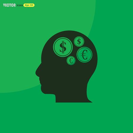 Thoughts about money vector illustrationのイラスト素材