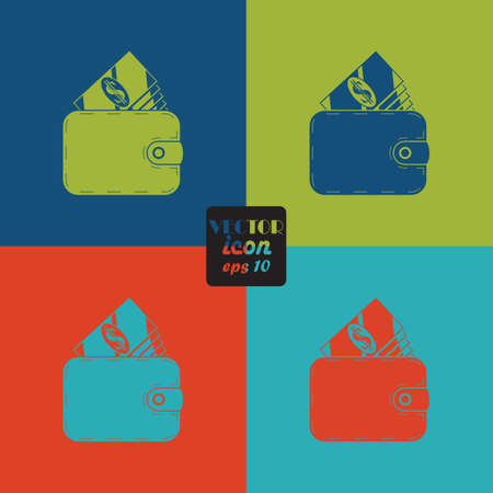 Wallet with dollars iconのイラスト素材
