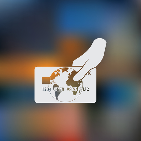 Bank credit with hand vector iconのイラスト素材