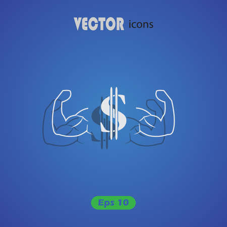 muscles dollar iconのイラスト素材