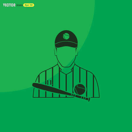 Baseball player iconのイラスト素材