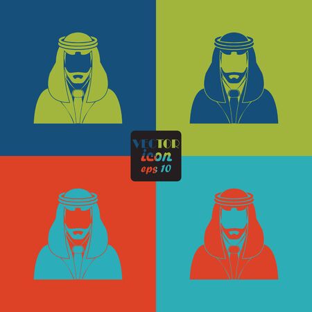 Arabic man avatar Iconのイラスト素材