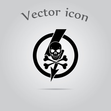 danger high voltage   iconのイラスト素材