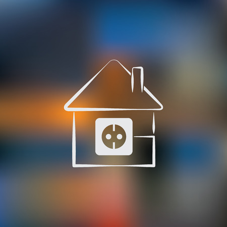 house silhouette and socket iconのイラスト素材