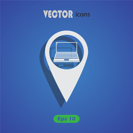 laptop map pointerのイラスト素材