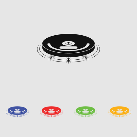 Robotic vacuum cleaner iconのイラスト素材