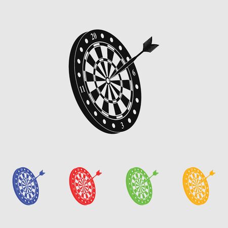 Dart and dartboard vector iconのイラスト素材