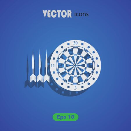 Darts and dartboard vector icon,のイラスト素材