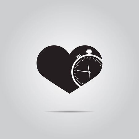 Heart & Time vector iconのイラスト素材