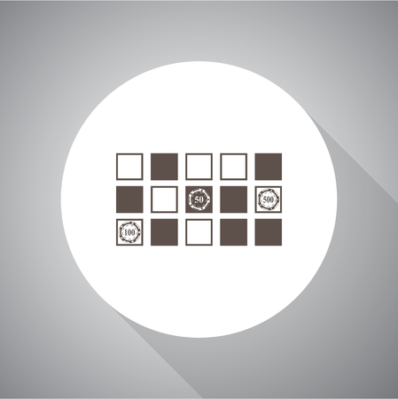 Vector horizontal black simple icon of a roulette table.のイラスト素材