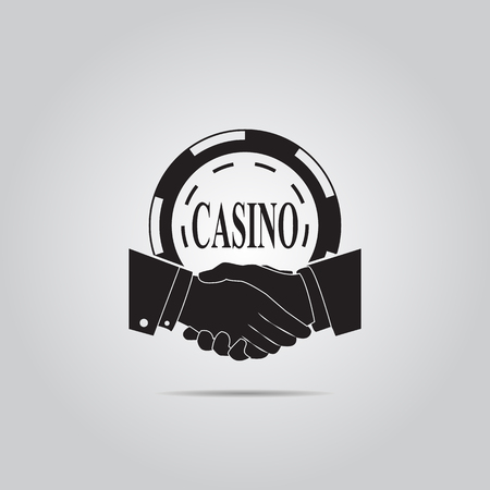 Casino challenge. Handshake vector iconのイラスト素材