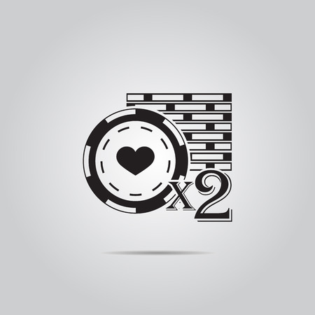 Casino chip bonus sign icon,のイラスト素材