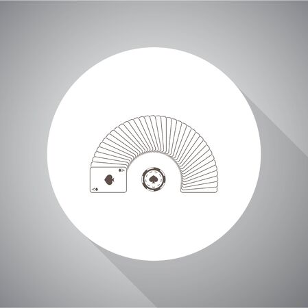 Gambling cards with casino chip vector iconのイラスト素材