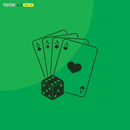 playing cards with dice vector iconのイラスト素材