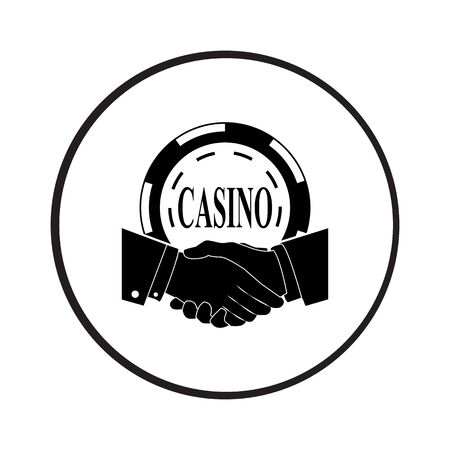 Casino challenge. Handshake vector iconのイラスト素材