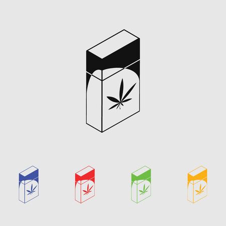 Drug marijuana leaf in packaging vector iconのイラスト素材