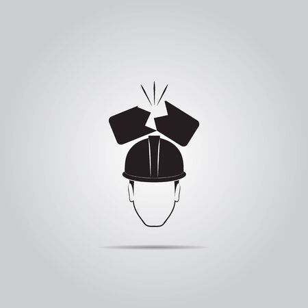 broken brick helmet iconのイラスト素材