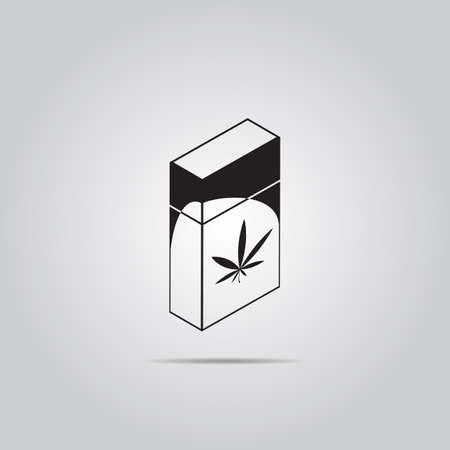 Drug marijuana leaf in packaging vector iconのイラスト素材