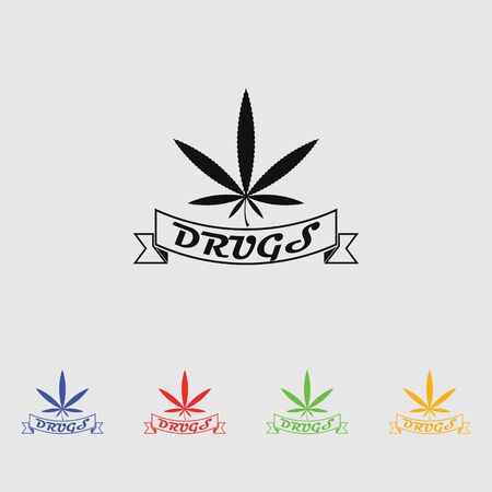 marijuana leaf vector iconのイラスト素材