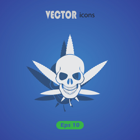 Cannabis Skull Vector iconのイラスト素材