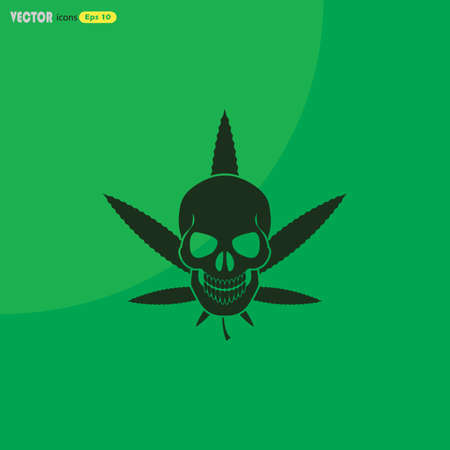 Cannabis Skull Vector iconのイラスト素材