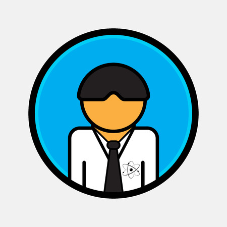 Scientist vector icon flat style for web and mobileのイラスト素材