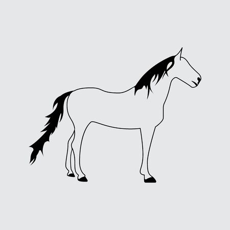 Horse vector silhouette Simple iconのイラスト素材