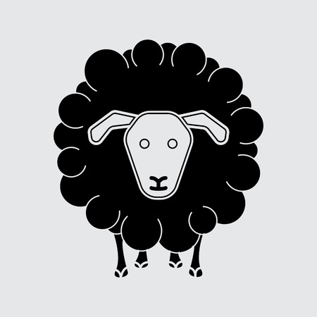 Sheep vector silhouette Simple iconのイラスト素材