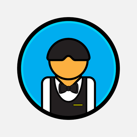 Waiter Icon Vector, Flat style for wan and mobileのイラスト素材