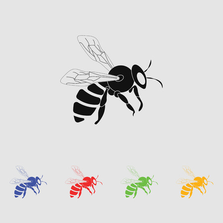 bee vector silhouette simple iconのイラスト素材