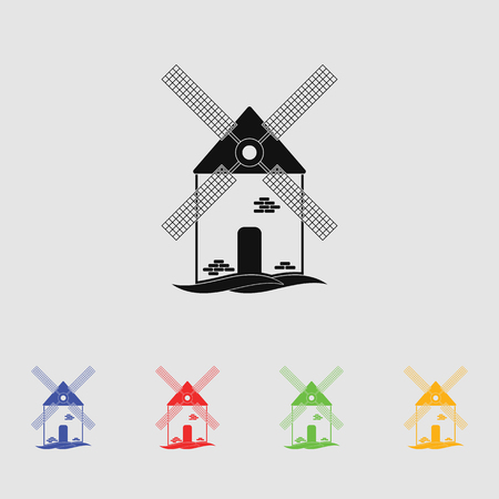 Windmill vector illustration. Simple iconのイラスト素材