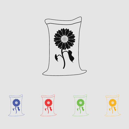 seeds bag vector silhouette simple iconのイラスト素材