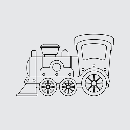 Line toy train vector illustration. Line style.のイラスト素材