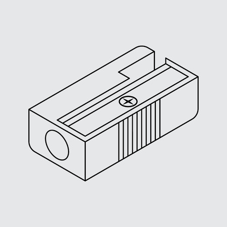 Flat isometric vector icon. Pencil sharpener. Line style for web and mobileのイラスト素材