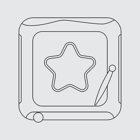 Magnetic Whiteboard. Vector Illustration. Line style.のイラスト素材